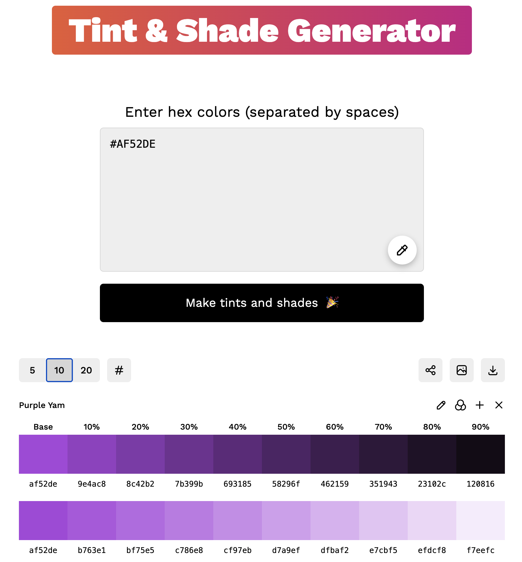 Tints and Shades