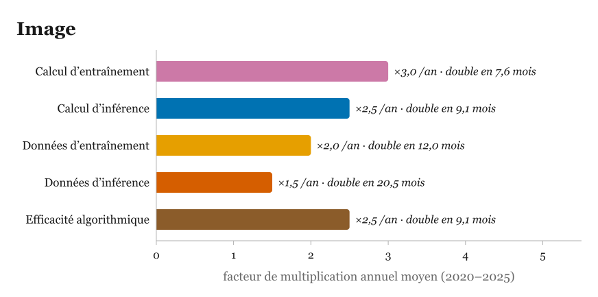 Le détail de la modalité vision : jeux d'images et débits d'inférence.
